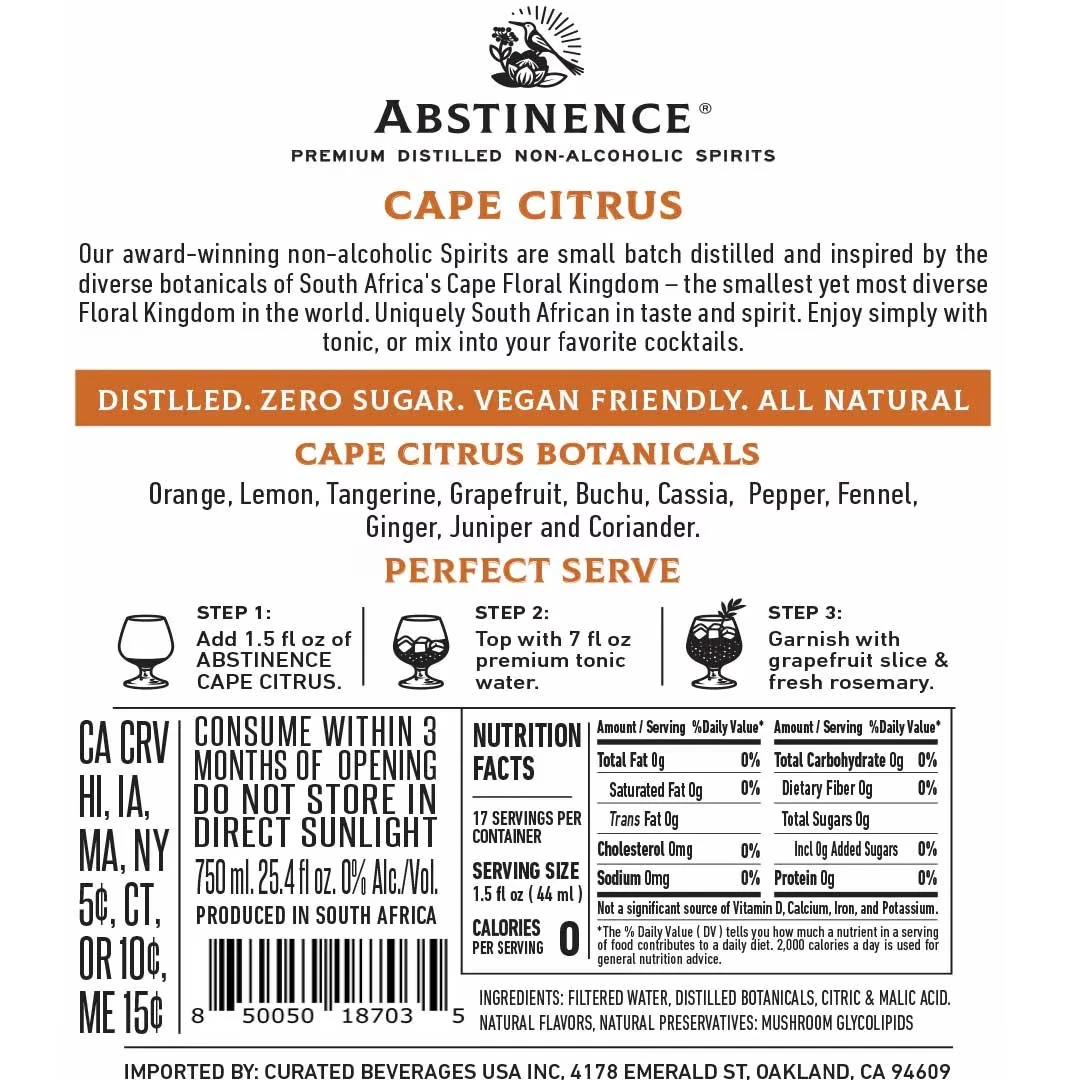 Abstinence Cape Citrus Zutaten