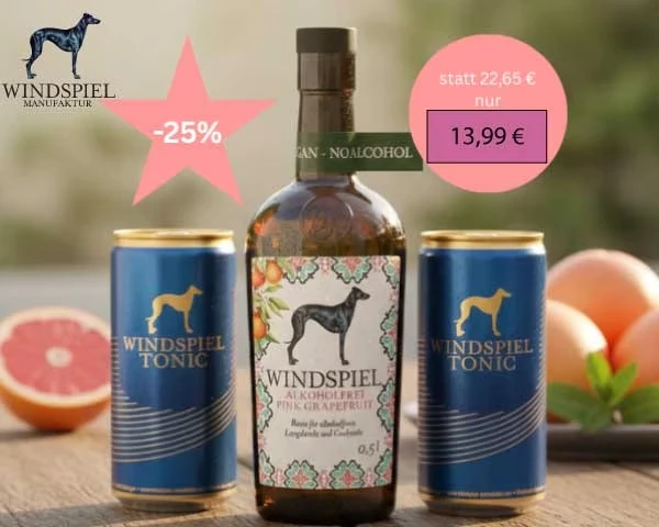 Windspiel Pink Grapefruit + 2 Windspiel Tonic | alkoholfrei